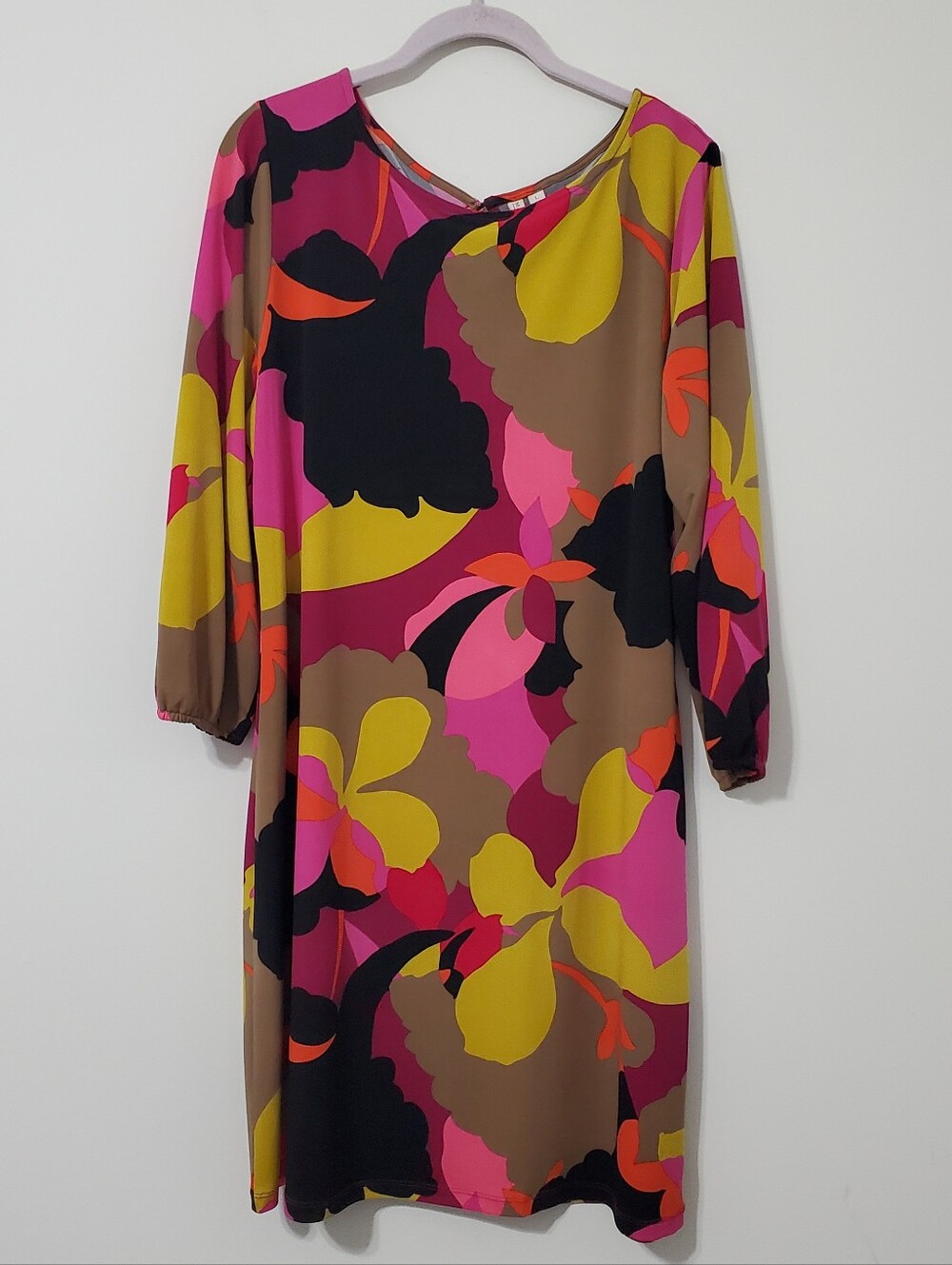 Madison Retro Floral A-Line Shift Dress Size Large